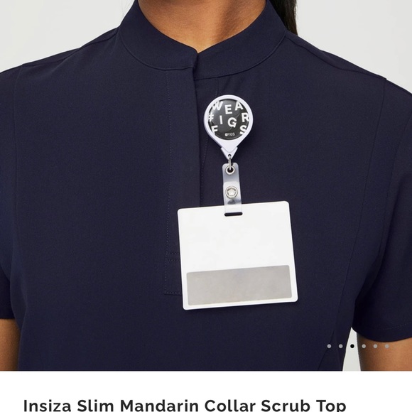 FIGS Insiza Slim Mandarin collar top NWT - Picture 3 of 6